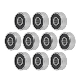 ACROPIX 624-2rs Deep Groove Ball Bearings P6 4x13x5mm Lubricated Bearings Double Rubber Seal Black Silver Tone Scooter Skateboard Wheel - Pack of 10