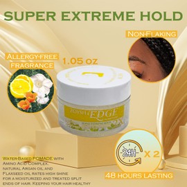 ZOYSH EDGE Perfect Control Super Extreme Hold 2X | Water-Based Pomade | For All Hair Types, 48Hrs Lasting, Non-Flaking, Allergy Free Fragrance (Citron Gold Pearl, Net Wt. 1.05 Oz)