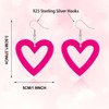 Valentines 925 Sterling Silver Earrings for Women 80s Neon Acrylic