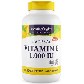 Healthy Origins, Natural Vitamin E, 1,000IU, 120 Soft Capsules, Laboratory Tested, Gluten Free, GMO Free