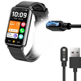Lamshaw Compatible with Mingdaln Fitness Tracker Charger, USB Magnetic Charging Cable Compatible with Mingdaln M4 1.47" Fitness Tracker (Black, for M4)