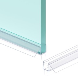 Shower Door Bottom Seal Strip, 2PCS Seal Strip, Ultra Clear PVC, 39" Length, Fits 10mm Thick Glass, Prevents Leaks, Easy Installation, No Adhesive Required (Ultra Clear, 39in for 3/8"(10mm) Door)