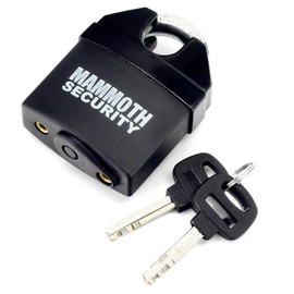 Mammoth Closed Shackle Padlock Hardened Steel Pin 62mm Body Motorcycle Garage Shed Gate Lock