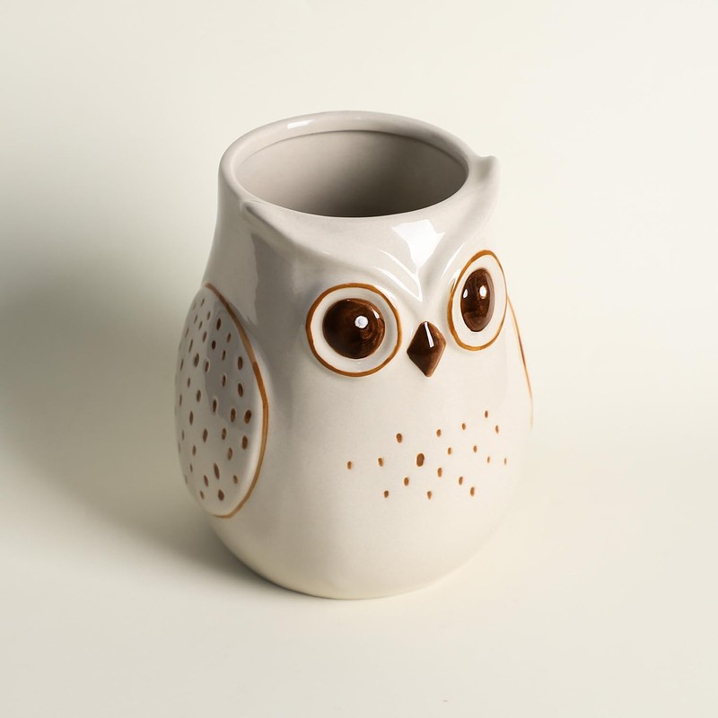 SOCOSY Owl Ceramic Kitchen Utensil Holder For Countertop, Cooking Utensil