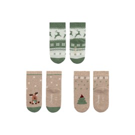 Sterntaler Unisex Christmas Socks Pack of 3, beige