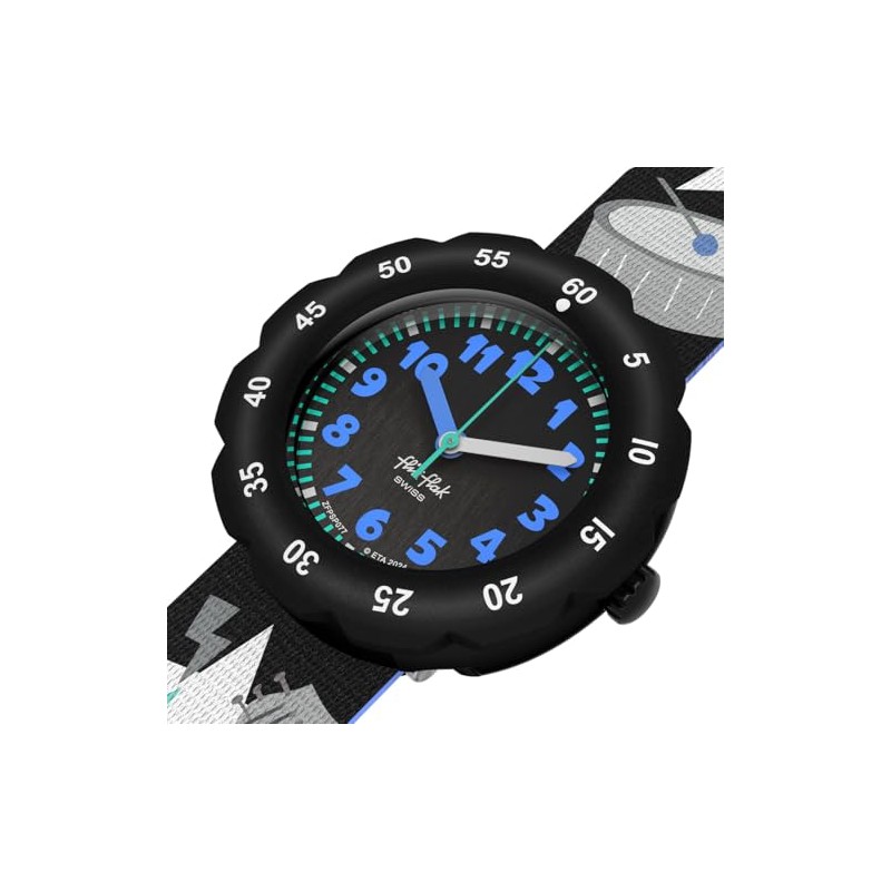 Swatch FPSP077 Flick Flak Stage Star Wristwatch, Boys, Black