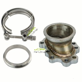 JDMPARTSHOP T25 T28 GT25 GT28 To 2.5" V-band Clamp Kit Turbo Exhaust Pipe Conversion Adaptor