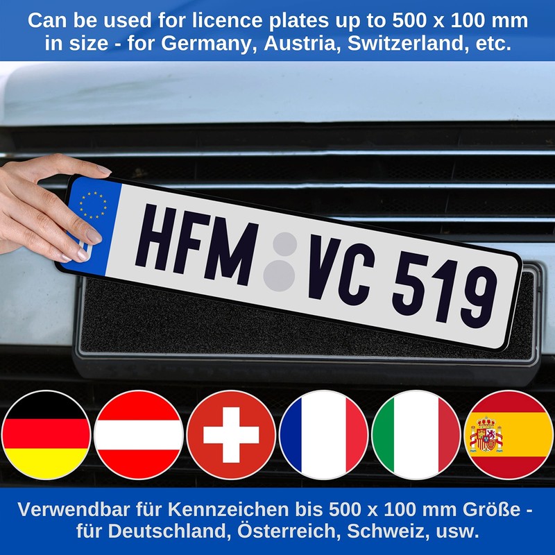 Frameless Velcro Number Plate Holder, for Two Number Plates, Provides