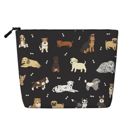 MINIOZE Cartoon Puppy Dog Pets Cute Animals Makeup Bag Travel Cosmetic Bag Organizer Toiletry Bag Make Up Bags For Women Girls Large Light