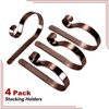 4 Pcs Christmas Stocking Holders for Mantle, Metal Stand Stocking