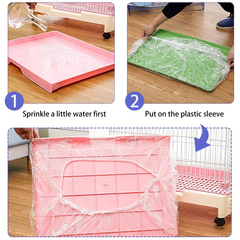 upcessory 50 pcs Disposable Cage Liners, Clear Plastic Rabbit Cage