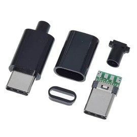 XUGERIP 20 Set USB-C Male Connector Kit DIY, 24 Pin USB 3.1 Type-C Plug with PCB Board and Housing, Type C Connector for Cable Repair (Black + White)