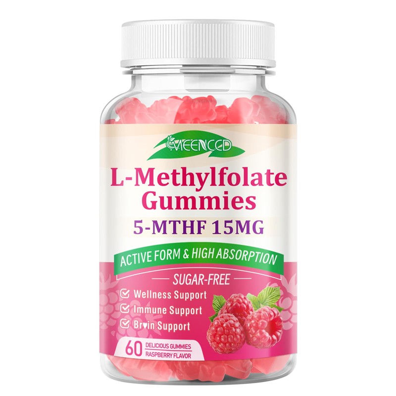 MEENCCD L-Methylfolate 15mg Gummies, Methylfolate Supplement, 5-MTHF Supplement - Active