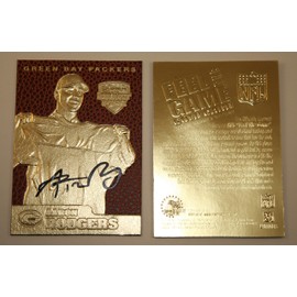 AARON RODGERS 2005 Draft Pick FEEL THE GAME Sculpted Gold Card Football Textured