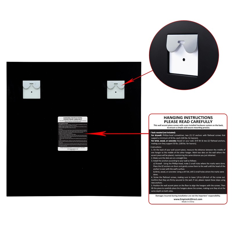 Empire Art Direct Modern Frameless Wall Mirror, 1" Beveled Mirror,