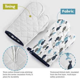 Set of 5 Pot Holder Gloves, Heat Resistant Oven Gloves and Oven Gloves, Pot Lid Insulation Cap, Suitable for Cooking, Baking, Grilling