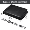 Business Check 7 Ring Checkbook Binder, PU Leather Portfolio, Built