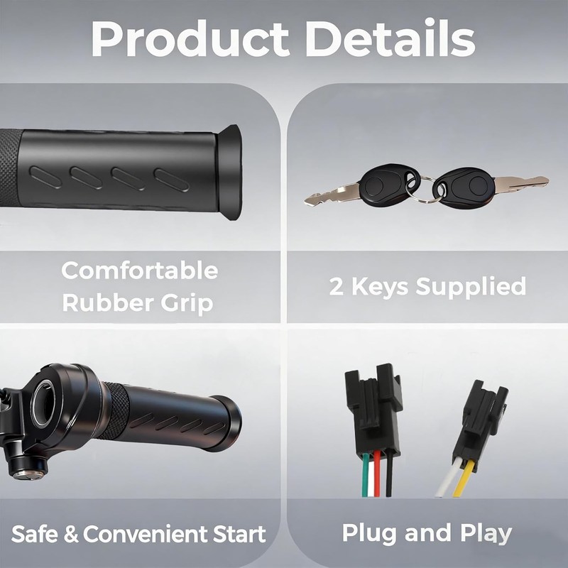 Full Twist Throttle for Ridstar Q20, 3-Pin Ebike Twist Throttle