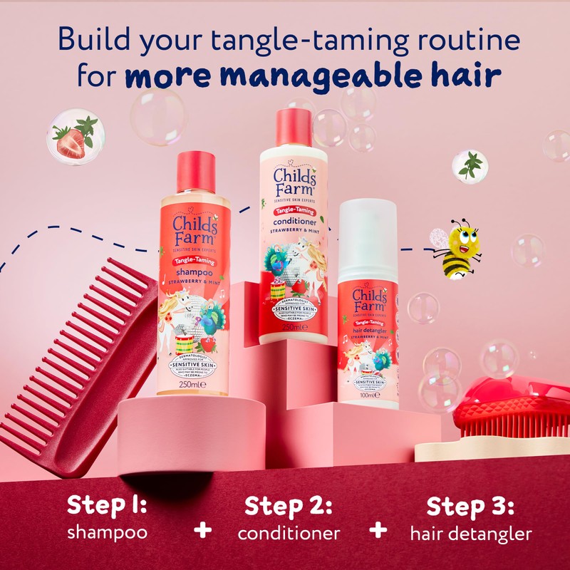 Childs Farm Tangle Taming Conditioner, Straight or Wavy Hair, Gentle,