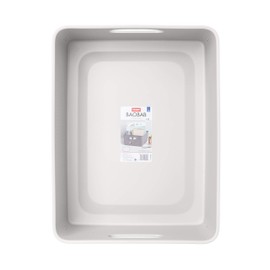 Tatay 7010301 Baobab Large Multi-Purpose Storage Basket with Capacity for 15 Litres, White, 29.4 x 38.5 x 16