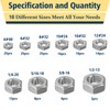 Vifmy 150pcs SAE Hex Nuts Assortment Kit,4#40 6#32 8#32 10#24