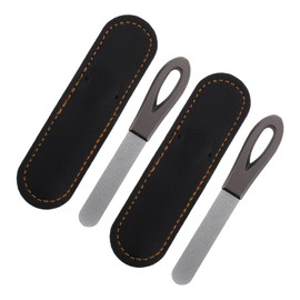FOMIYES 2sets Double Sided Nail File Handle Compact Reusable Stainless Steel Nail Buffer for Manicure and Travel Dual-sided Design for