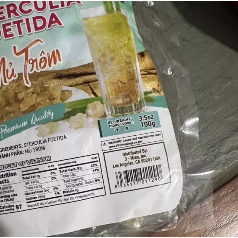 3 Mien Pure Sterculia foetida Mu Trom 3.5oz