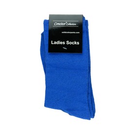 ConCITOR calcetines de vestir para mujer, colores sólidos, mezcla de algodón, corte medio, altura del tobillo, Royal Blue 1 Pair, 9-11