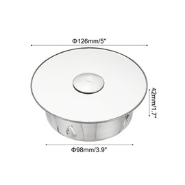 PATIKIL Chimney Hole Cap, 126mm(5 Inch) Adjustable Round Stainless Steel Flue Hole Cover Stove Pipe Cap Pipe Cover with Cap for Kitchen Balcony Sewer, Silver Tone