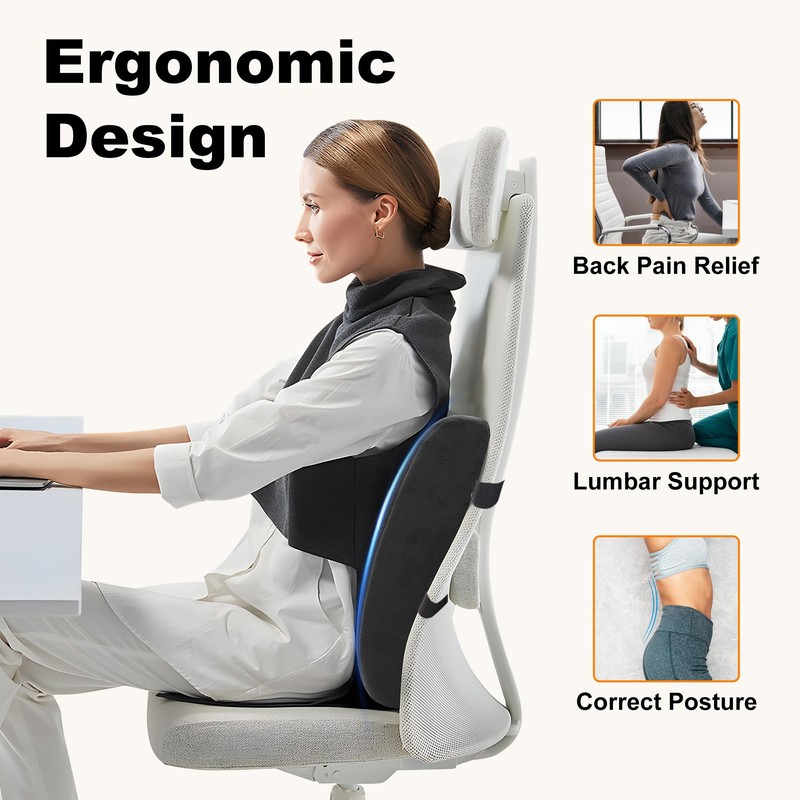 CILI Lumbar Support Pillow for Office Chair, Heated Back Support