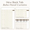 60 Inch Curtains Length,Linen Sheer Boho Farmhouse Floral Printed Pleated