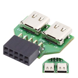 chenyang USB 2.0 Front Panel Header 9Pin/10Pin 1 to 2 USB C Female Mainboard Header Extension Adapter