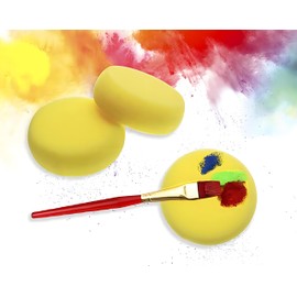 Round Yellow Painting Sponges Synthetic Artist Watercolors for Art,Cleaning Ceramics, Round DIY Supplies Painting Texture Sponge 25 Pcs.