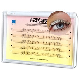 BERSHNOR Cateye Bottom Lash Clusters DIY lash Extensions Lower Individual Lashes Cat Eye Bottom Cluster Lashes Bottom Eyelashes Clear Band