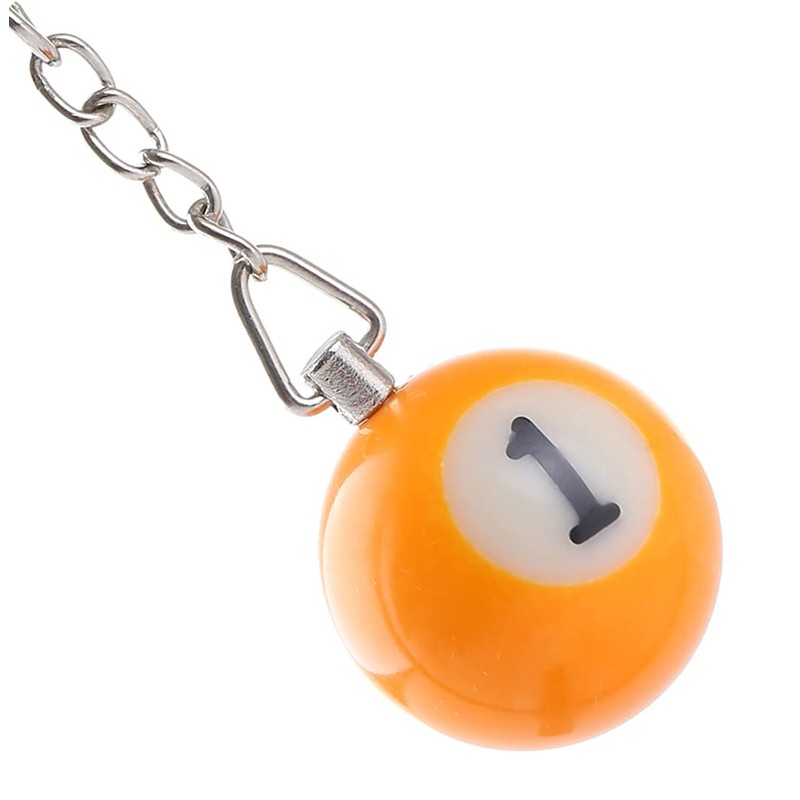 Komonee 3 x Pool Ball Keyring Colourful Numbered Key Ring