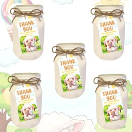 SHADOAMP 50pcs Sheep Party Favor Tags, Sheep Party Decorations Thank You for Celebrating with Us Tags Name Goodie Tags for Sheep Themed Baby Shower Birthday