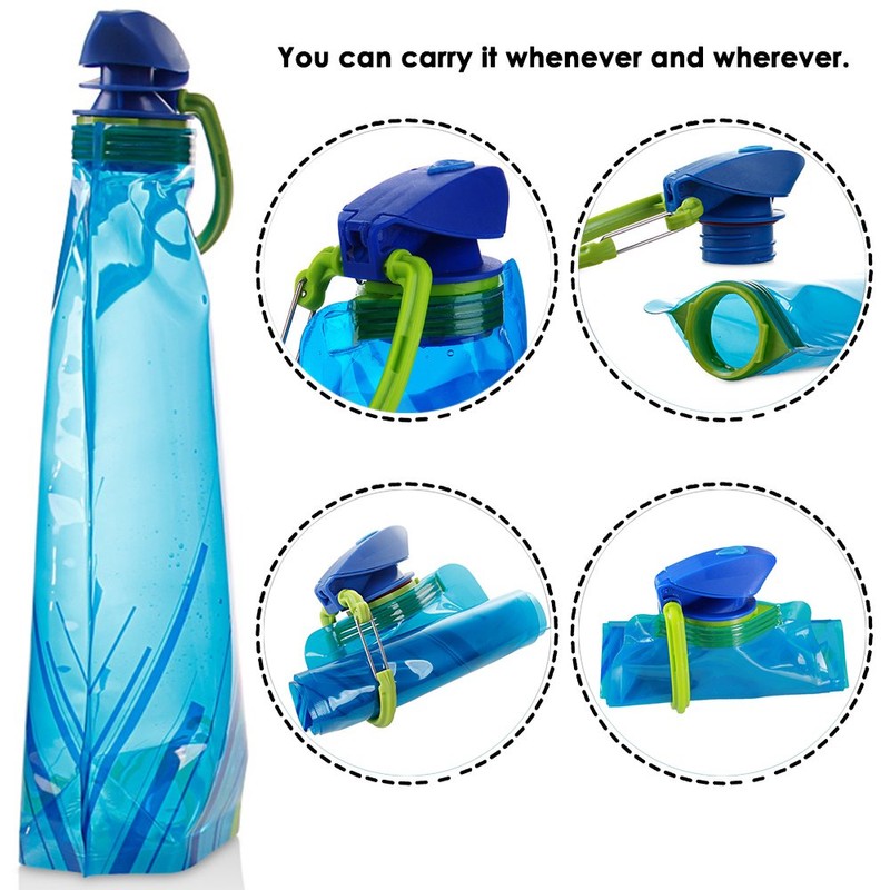 Foldable Water Bottle Set of 3, Maxin Flexible Foldable Reusable