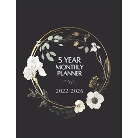 5 Year Monthly Planner | 2022-2026: A Five Year 60 Month Calendar to Organize and Schedule Agenda | Includes Additional Space for Notes Under Every ... Memory Book | Gold Circle Black Cover Design