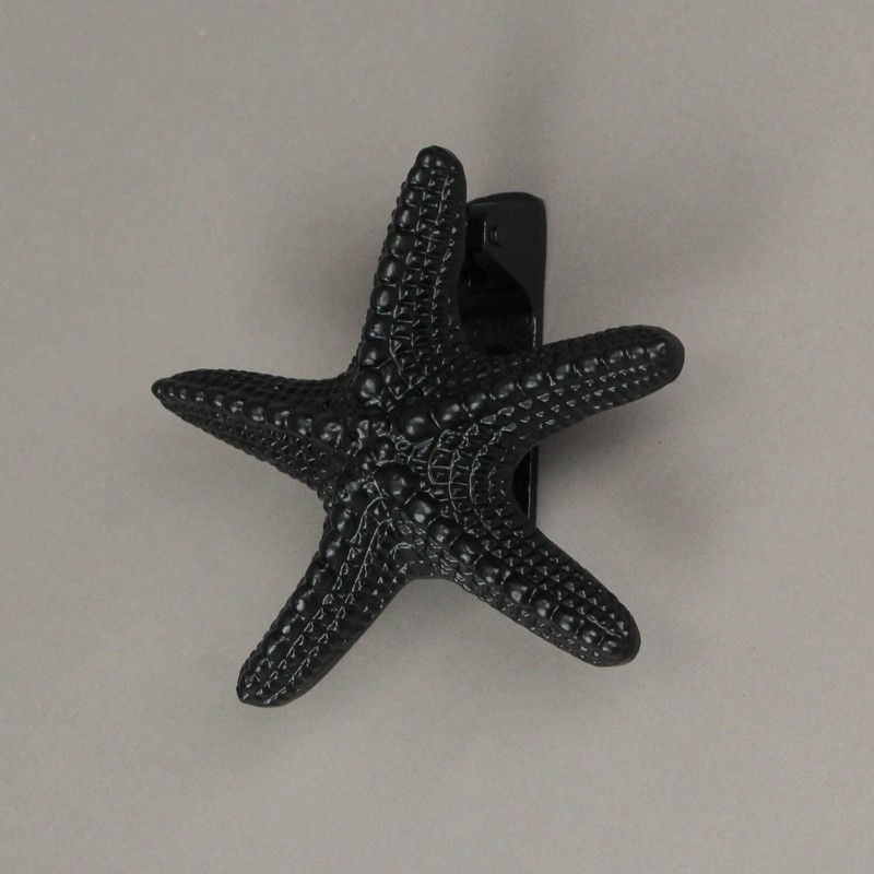UD Rustic Black Enamel Cast Iron Coastal Starfish Door Knocker