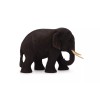MyanmarMakers Burmese Teak Wood Elephant Sculpture Hand Carved Wooden Figurine