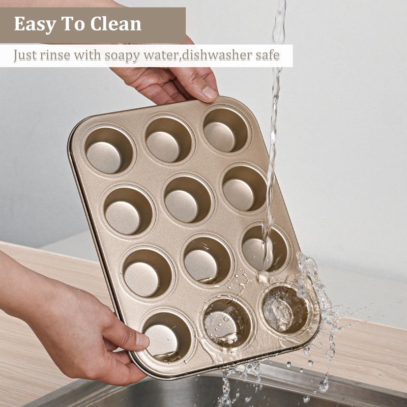 Audingull Mini Muffin Pan, Premium Small Cupcake Pans, Carbon Steel