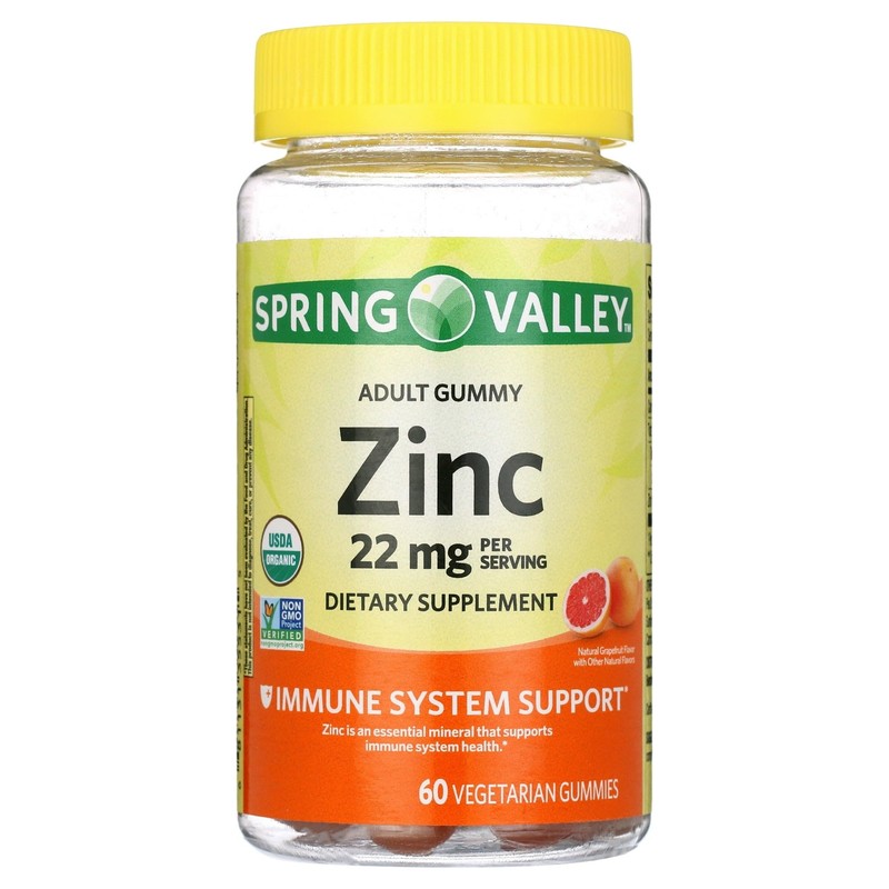 Spring Valley Zinc, zinc Gummies 22mg, Immune System Support, Zinc