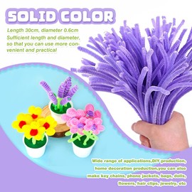 TOAOB 100pcs Pipe Cleaners Light Purple Pipe Cleaners Chenille Stems 6mm x 12 Inch Pipe Cleaners Craft Supplies for Art DIY Crafts Decorations