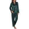 GAESHOW Womens Pajamas Set Silk Long Sleeve Sleepwear Button Down