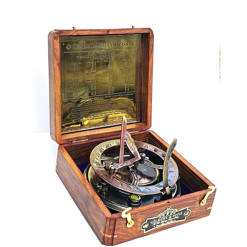 Castle InstrumentsTop Grade 5 Inches Perfectly Calibrated Large Sundial Compass,Engraved