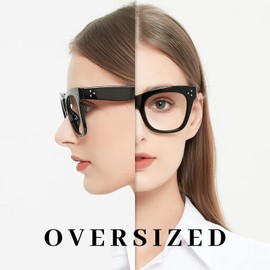 OCCI CHIARI Retro Large Reading Glasses Women 1.25X Trendy Square(1.0 1.25 1.5 1.75 2.0 2.25 2.5 2.75 3.0 3.6)