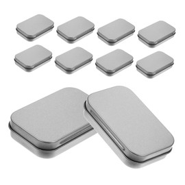 Hohopeti Mini Rectangular Iron Tin Box Set 10pcs Small Metal Tins Lids for Candy Jewelry Earring Organizer Craft Storage Decorative Tinplate Containers