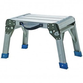 Central Purchasing, LLC Step Stool and Working Platform 350 Lbs. Capacity Foldable Anodized Aluminum by Haul-Master (Solver)