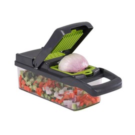 22 In 1 Vegetable Chopper with Container and Lid Manual Hand Veggie Chopper Self Cleaning Mini Chopper Food Processor for Onion Garlic Multifunctional Kitchen Dicer Chopper with Egg White Separator