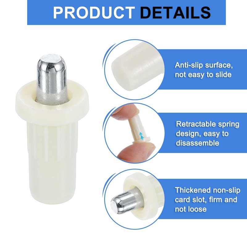 uxcell 50pcs Shutter Repair Pins, Spring Loaded Plantation Shutter Replacement